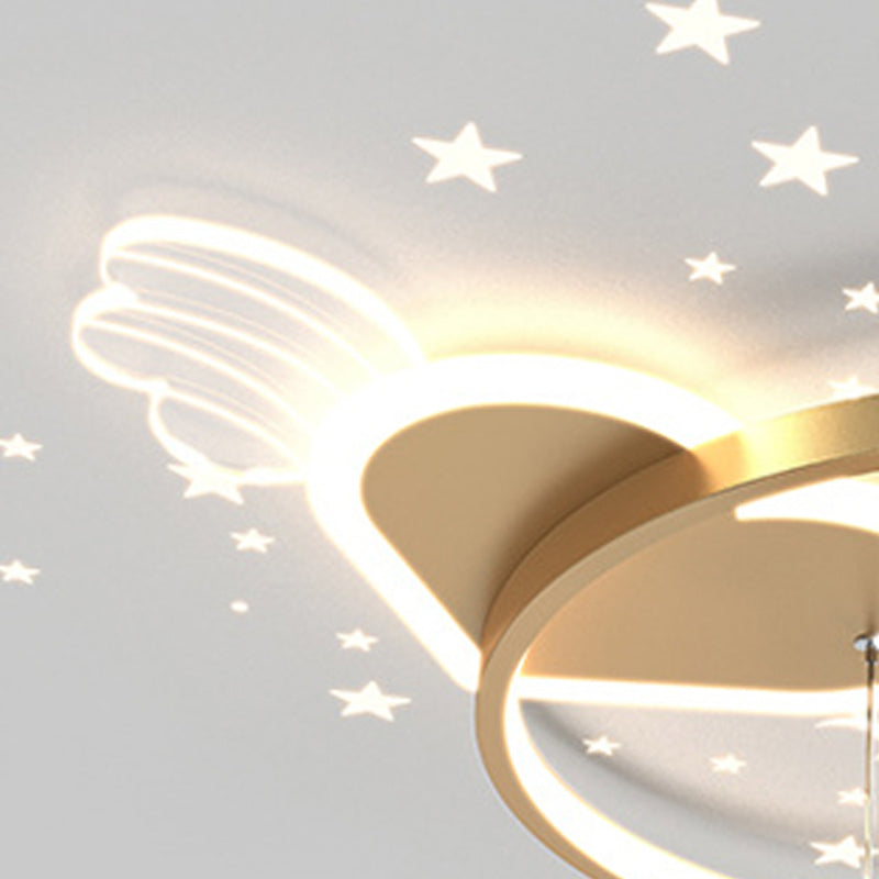 Cirkelvormige led spoellamp cartoon slaapkamer plafond gemonteerd licht met spotlight