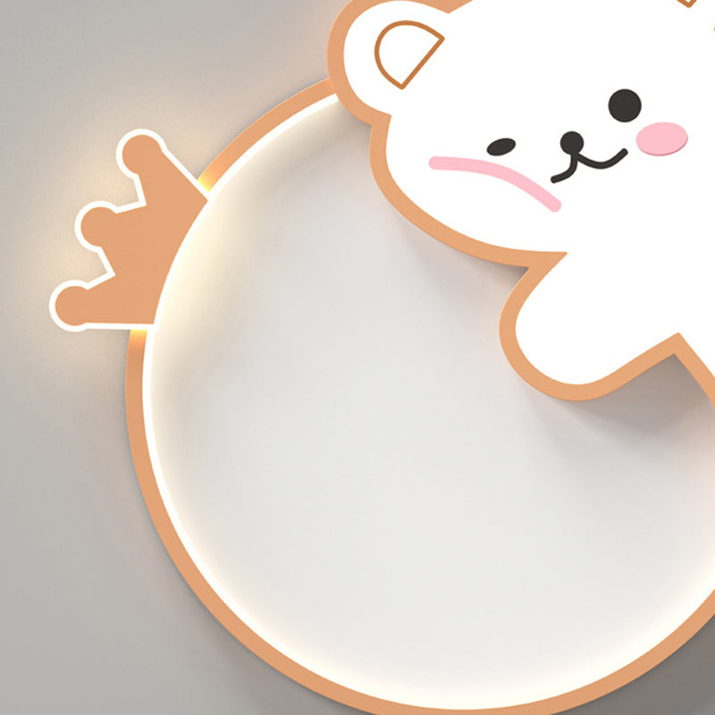 Lampada a soffitto a led con orso di cartone animato a filo a filo montato