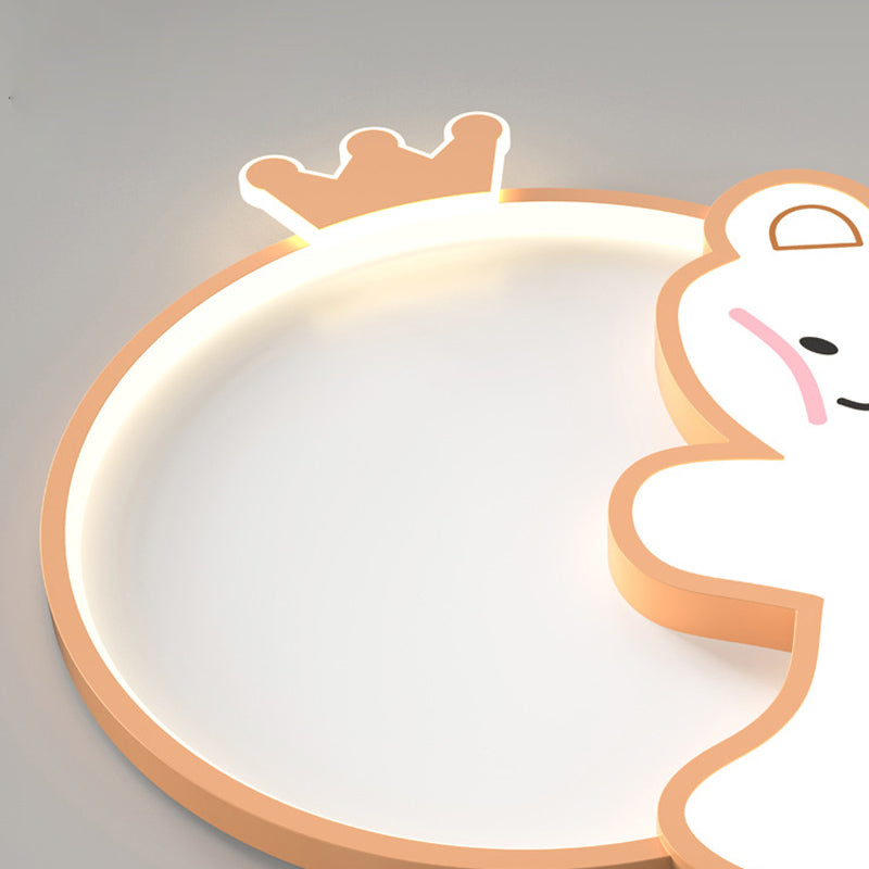 Dessin animé ours à LED lampe de plafond chambre Baby Room Flush Mounted Lightture