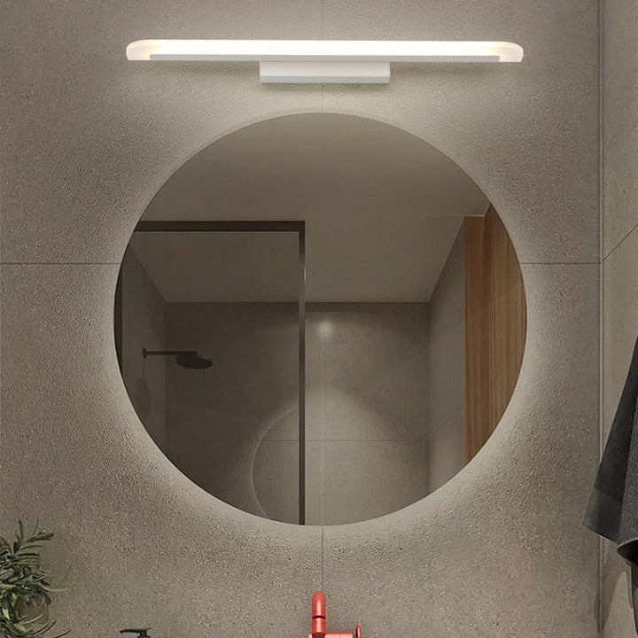 Lámpara de tocador LED moderna de forma larga espejo de forma frontal con sombra acrílica para el baño