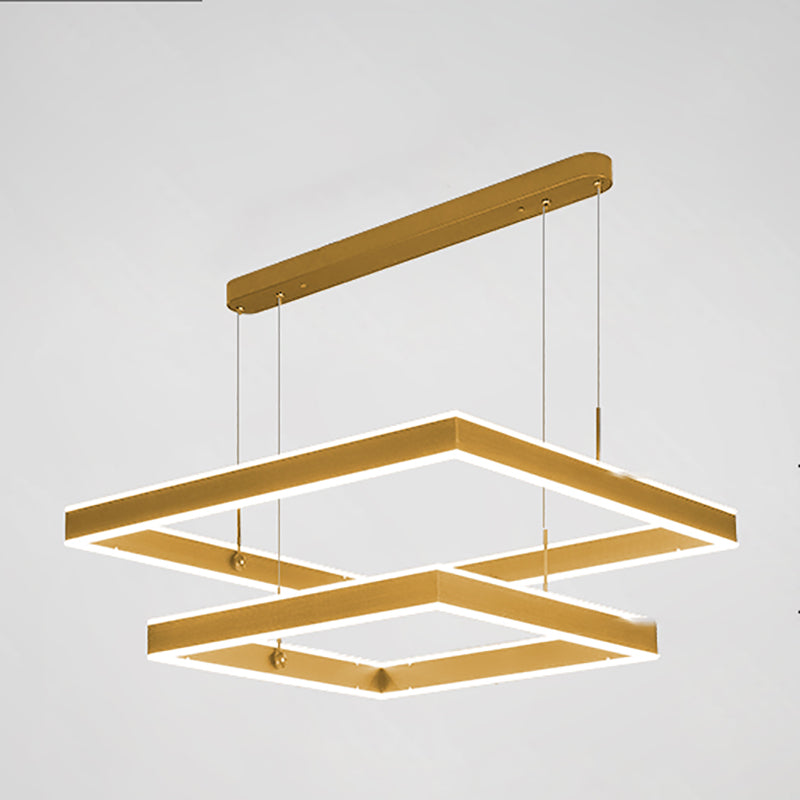 Lustre luxueux en calrium en aluminium LED Pendant pour salle à manger