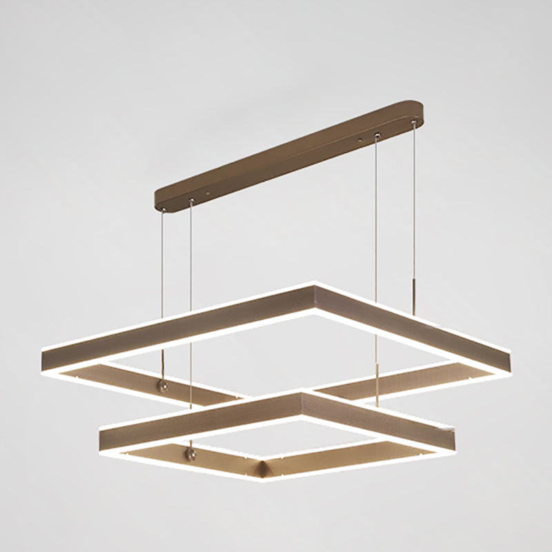 Lustre luxueux en calrium en aluminium LED Pendant pour salle à manger