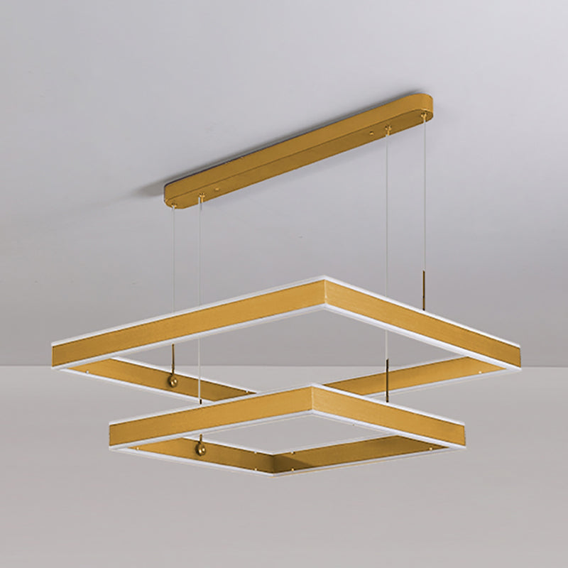 Lustre luxueux en calrium en aluminium LED Pendant pour salle à manger