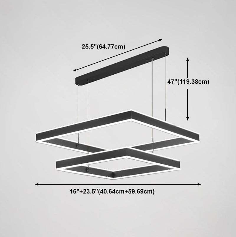 Lustre luxueux en calrium en aluminium LED Pendant pour salle à manger