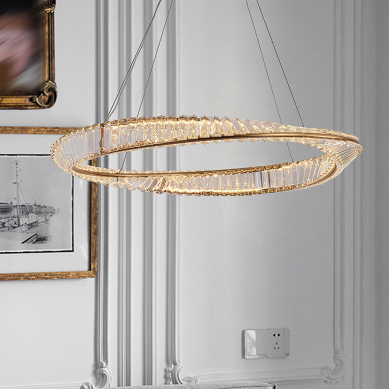 Cercle en acier inoxydable Circle de lustre LED LEDIER LEILLE POUR CHAMBRE