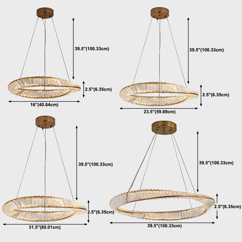 Cercle en acier inoxydable Circle de lustre LED LEDIER LEILLE POUR CHAMBRE