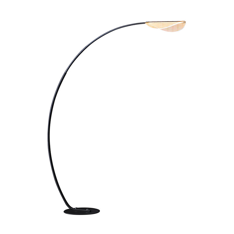 Nordic Style Eisenstehlampe Blattform LED -Bodenlicht mit Acrylschatten für Schlafzimmer