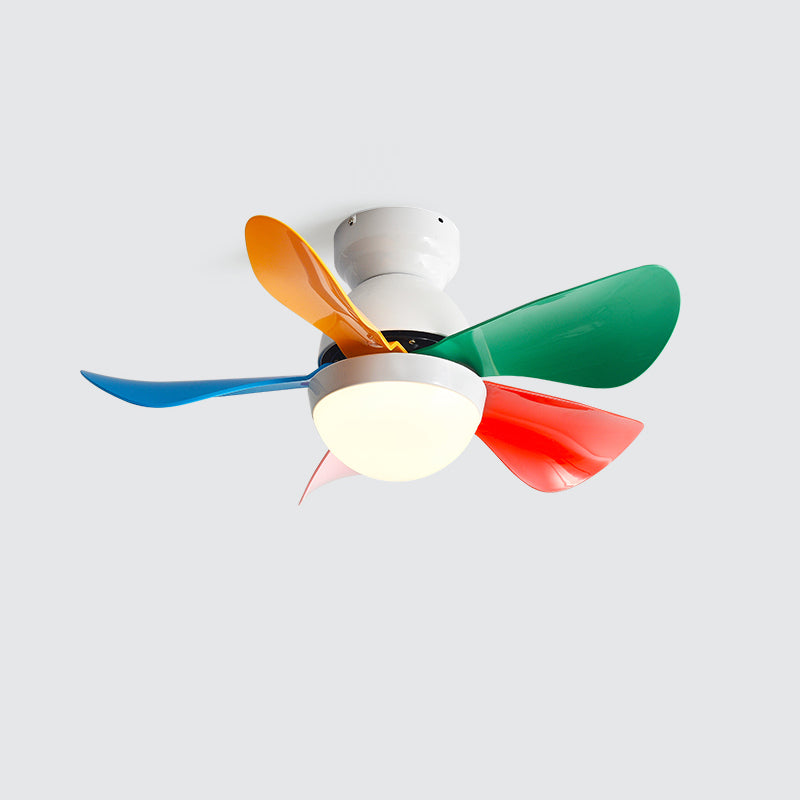 Colorful LED Ceiling Fan Light Modern Metal 1 Light LED Ceiling Fan for Bedroom