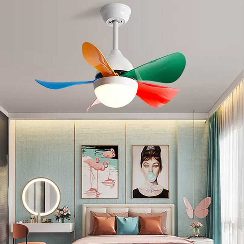 Colorful LED Ceiling Fan Light Modern Metal 1 Light LED Ceiling Fan for Bedroom