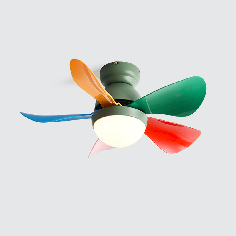 Colorful LED Ceiling Fan Light Modern Metal 1 Light LED Ceiling Fan for Bedroom