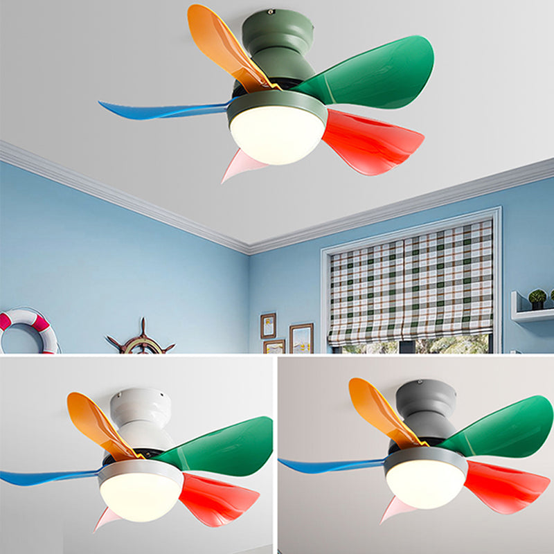 Colorful LED Ceiling Fan Light Modern Metal 1 Light LED Ceiling Fan for Bedroom