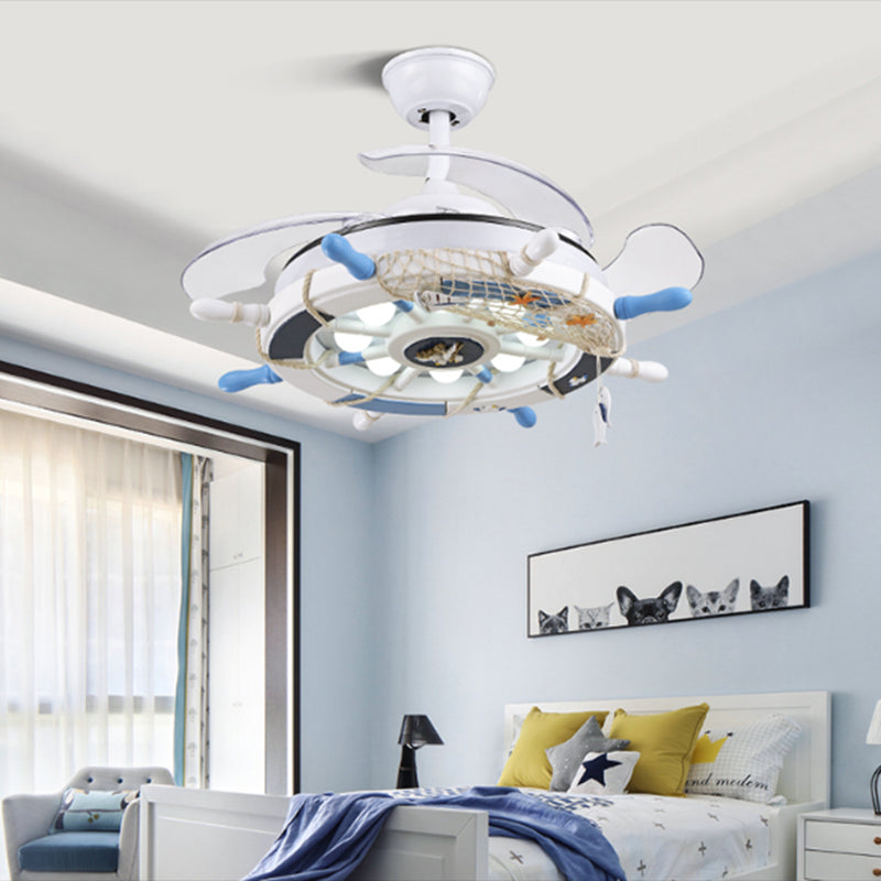 Modern Style Ceiling Fan Lighting Metal 8 Light Ceiling Fan Lamp for Children's Room