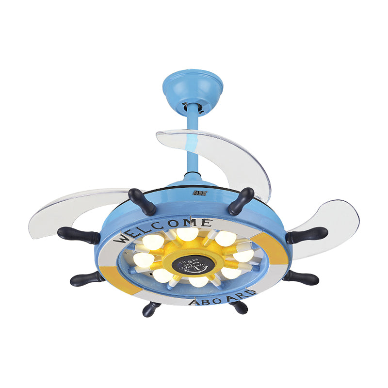 Modern Style Ceiling Fan Lighting Metal 8 Light Ceiling Fan Lamp for Children's Room