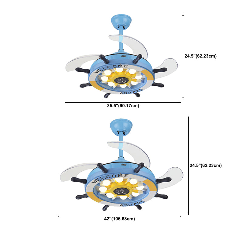 Modern Style Ceiling Fan Lighting Metal 8 Light Ceiling Fan Lamp for Children's Room