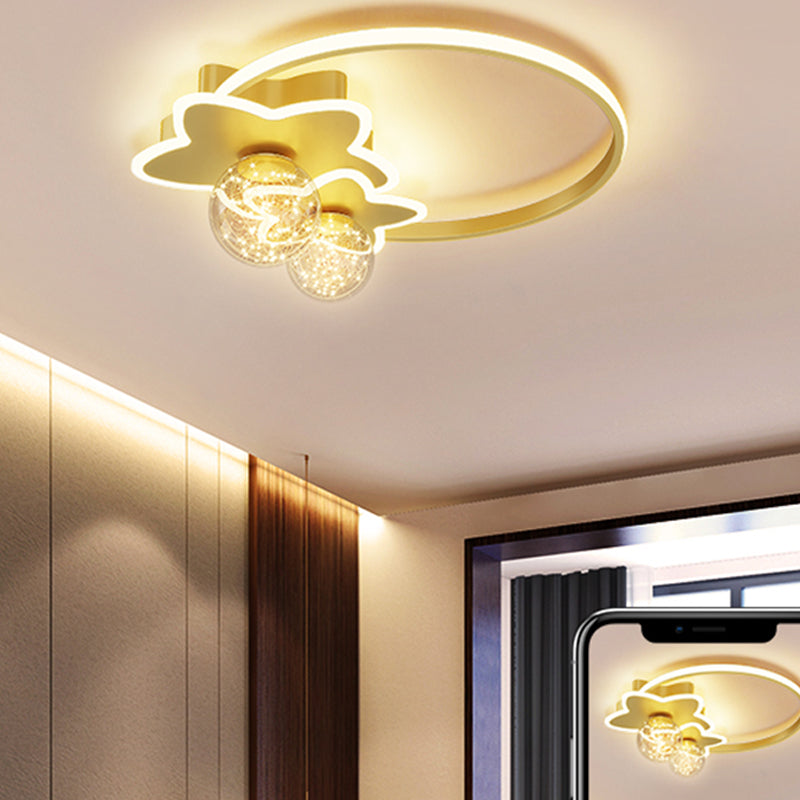 Gold LED Flush Mount Light Star Shape Modern Ceiling Lamp for Bedroom