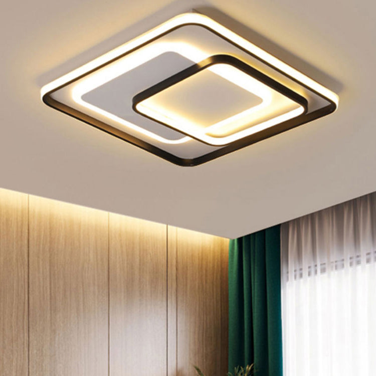 Metal LED Flush Mounted Ceiling Lights Contemporary Lighting Fixture for Living Room