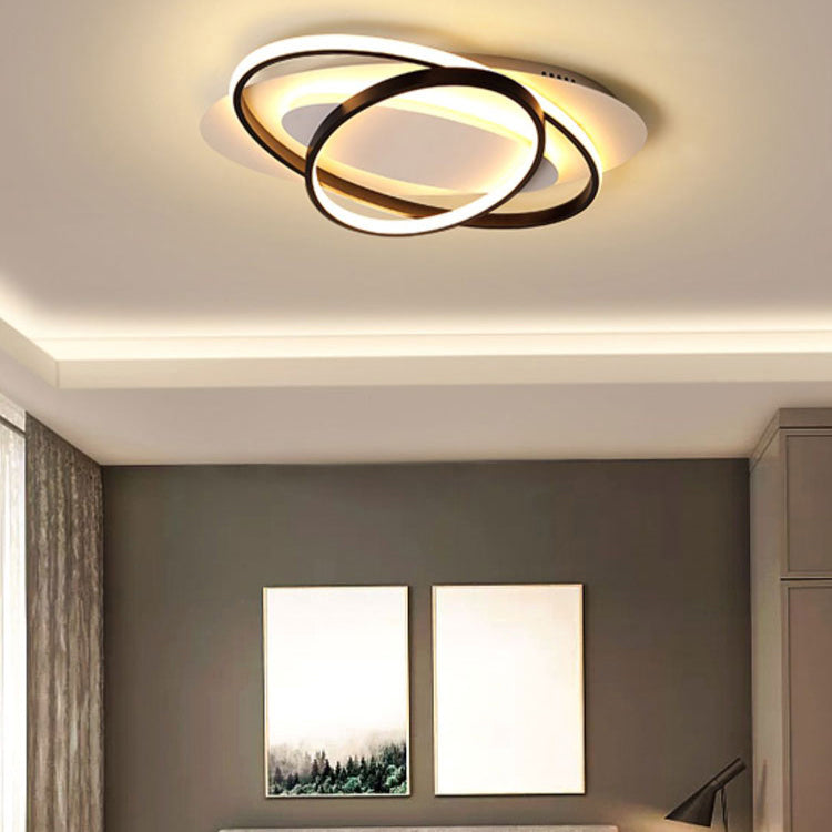 Metal LED Flush Mounted Ceiling Lights Contemporary Lighting Fixture for Living Room