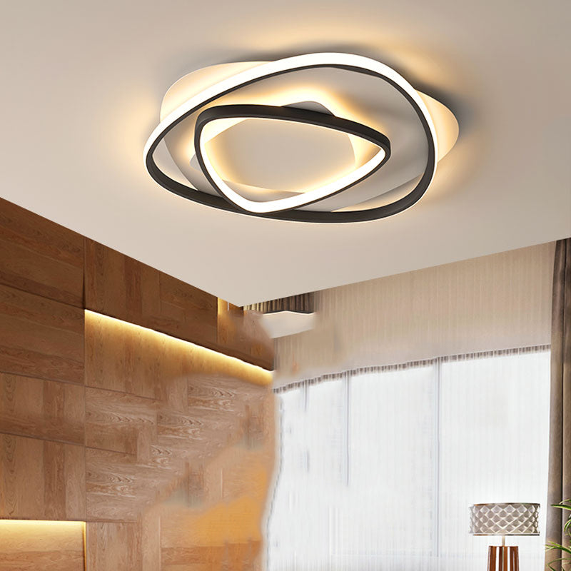 Metal LED Flush Mounted Ceiling Lights Contemporary Lighting Fixture for Living Room