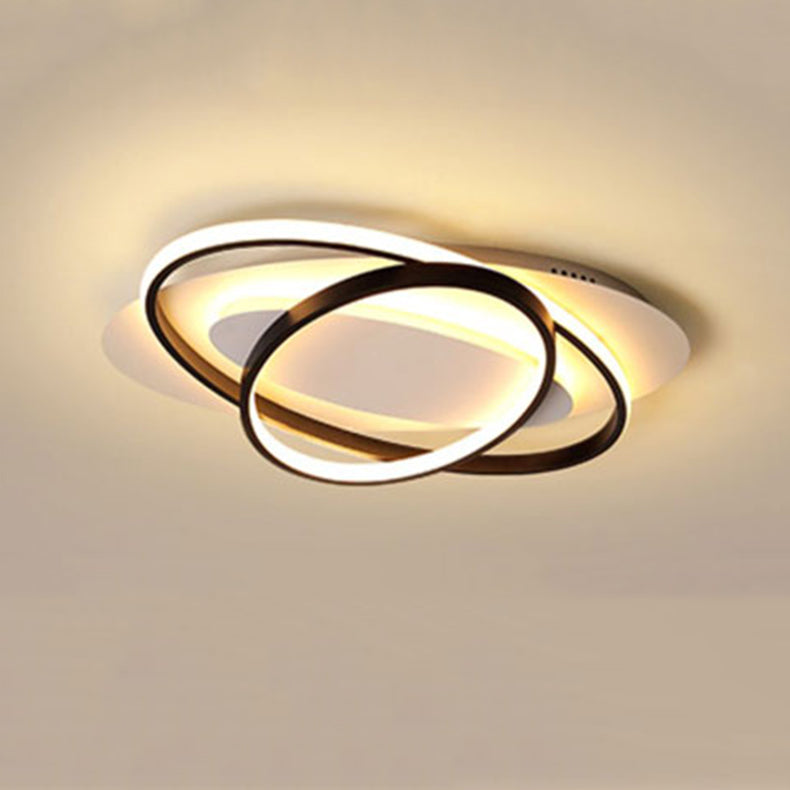 Metal LED Flush Mounted Ceiling Lights Contemporary Lighting Fixture for Living Room