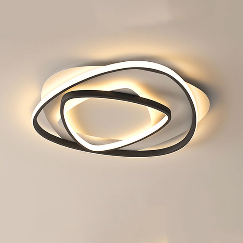 Metal LED Flush Mounted Ceiling Lights Contemporary Lighting Fixture for Living Room