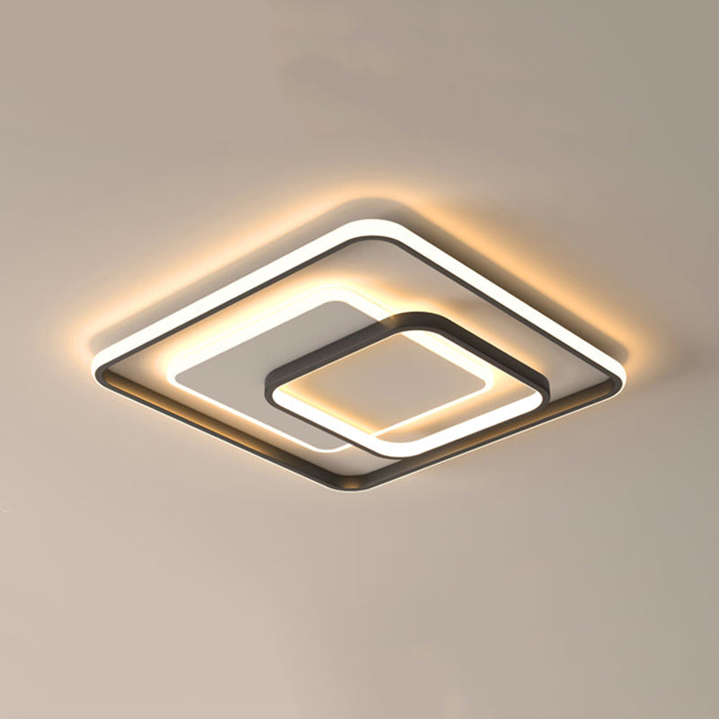 Metal LED Flush Mounted Ceiling Lights Contemporary Lighting Fixture for Living Room