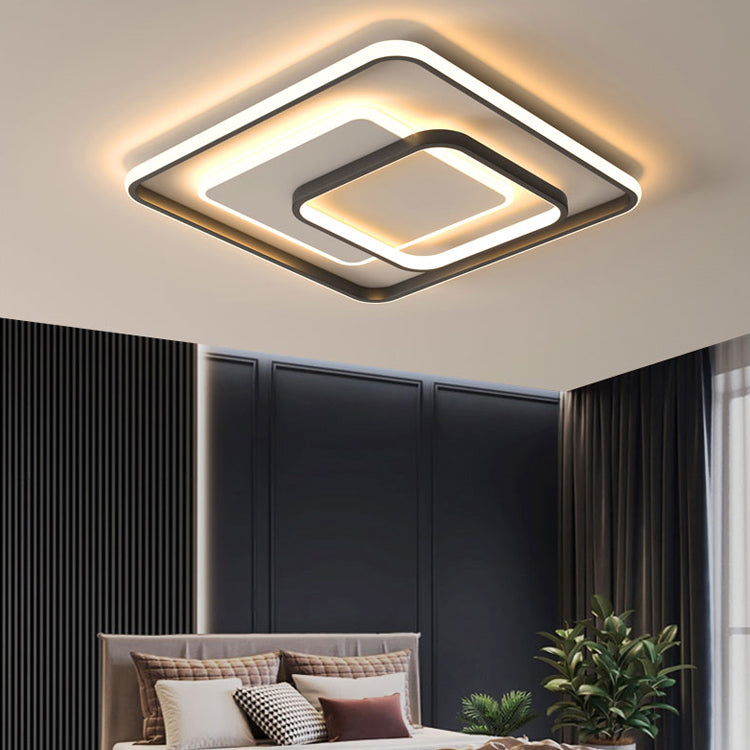 Metal LED Flush Mounted Ceiling Lights Contemporary Lighting Fixture for Living Room