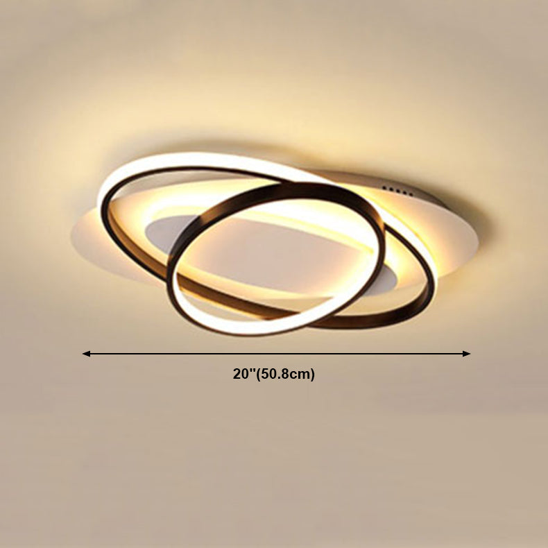 Metal LED Flush Mounted Ceiling Lights Contemporary Lighting Fixture for Living Room