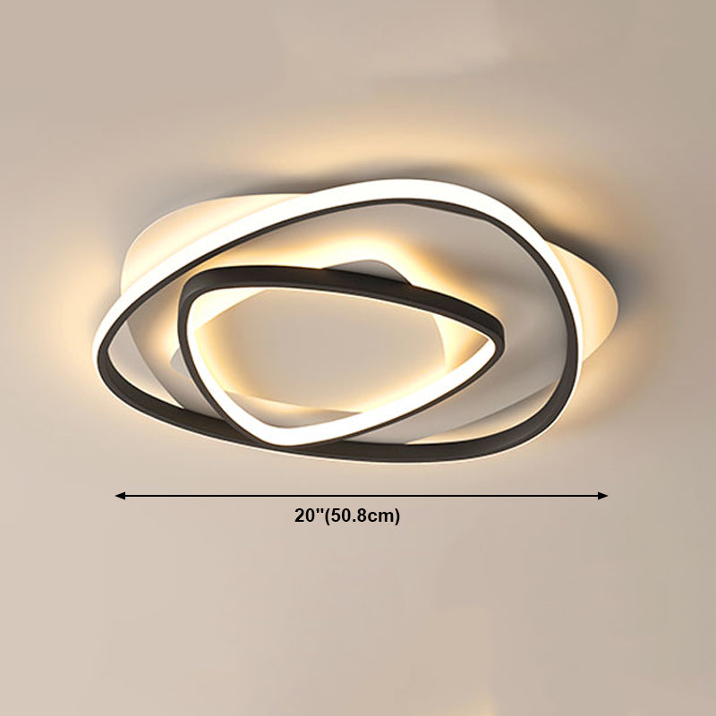 Metal LED Flush Mounted Ceiling Lights Contemporary Lighting Fixture for Living Room