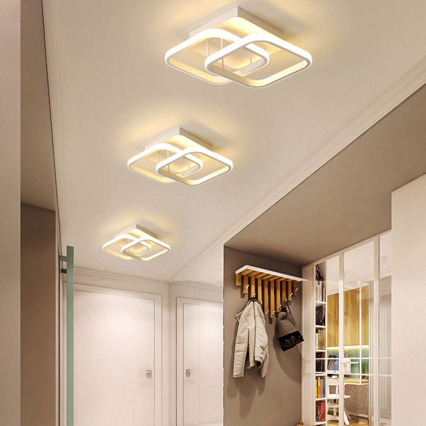 LED Flush Mounted Ceiling Lights Contemporary Lighting Fixture for Living Room