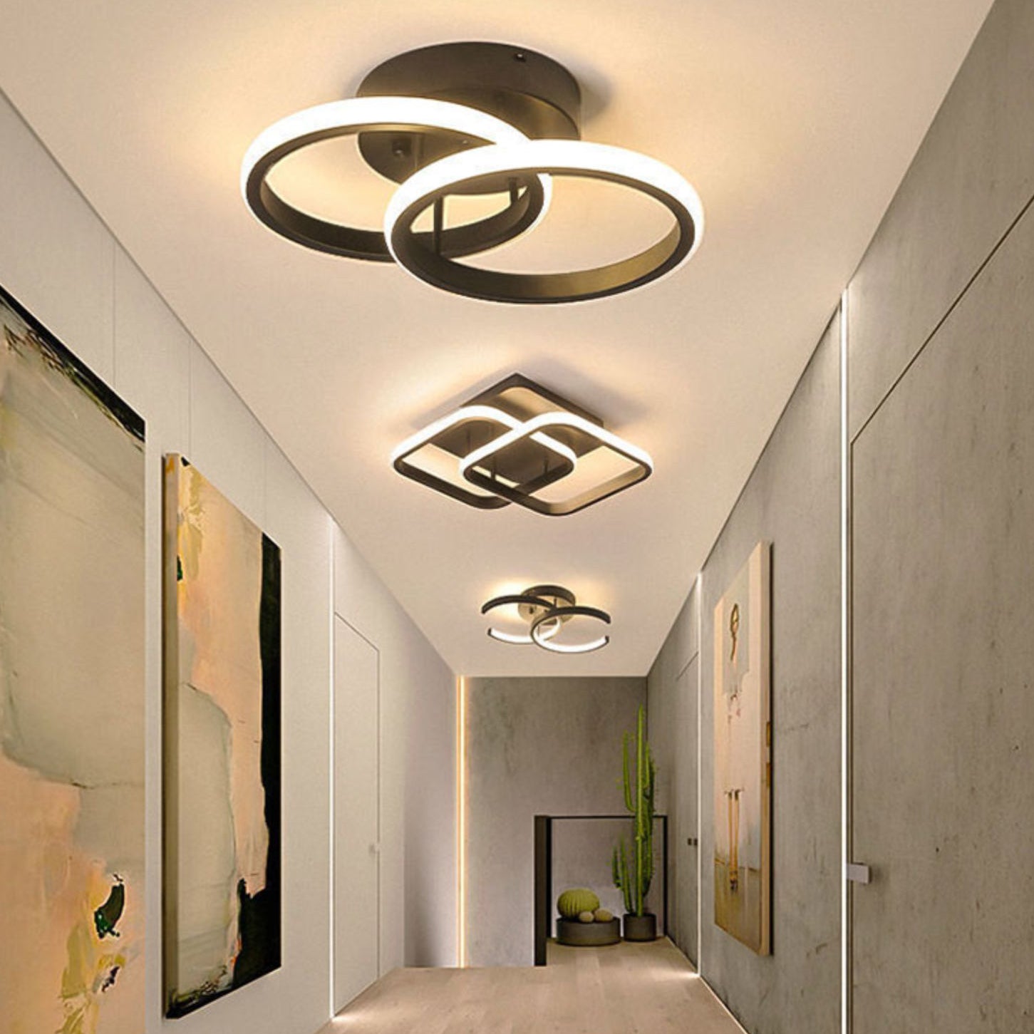 LED Flush Mounted Ceiling Lights Contemporary Lighting Fixture for Living Room