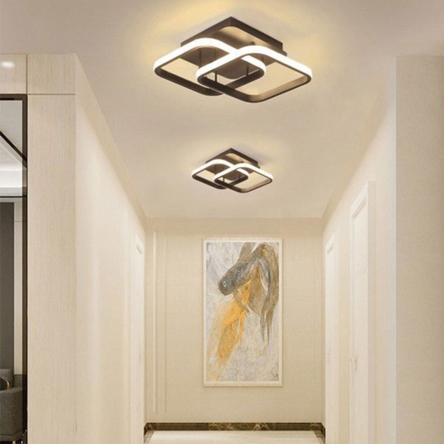 LED Flush Mounted Ceiling Lights Contemporary Lighting Fixture for Living Room