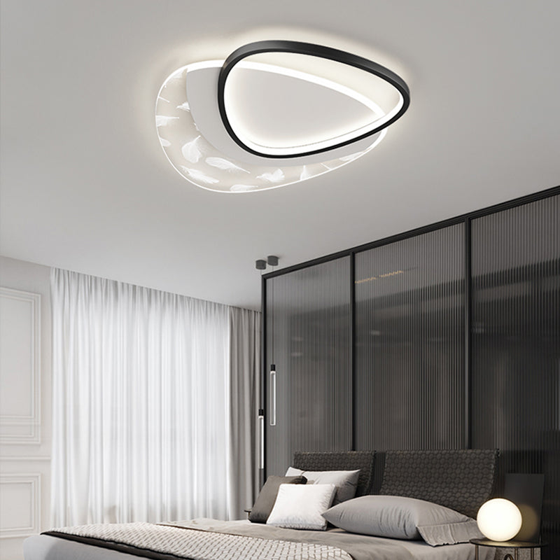 Triángulo Contemporáneo Flush Lighting Metal 2 Luz de techo de montaje de lavado de luz