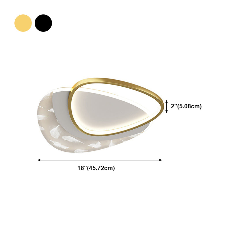 Zeitgenössisches Dreieck Flush Leuchte Metall 2 Licht Flush Mount Deckenleuchte