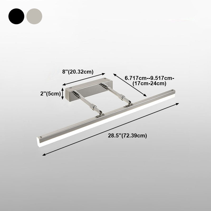 Metalen lineaire vorm muurlicht modern 1-licht zwaaitarm spiegel muurbevestiging verlichtingsbeveiliging