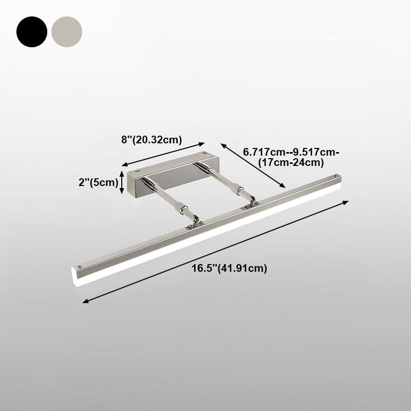 Metalen lineaire vorm muurlicht modern 1-licht zwaaitarm spiegel muurbevestiging verlichtingsbeveiliging