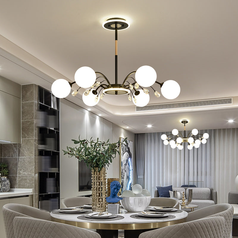 Spherical Shade Pendant Chandeliers Contemporary Glass Chandelier Lighting Fixtures