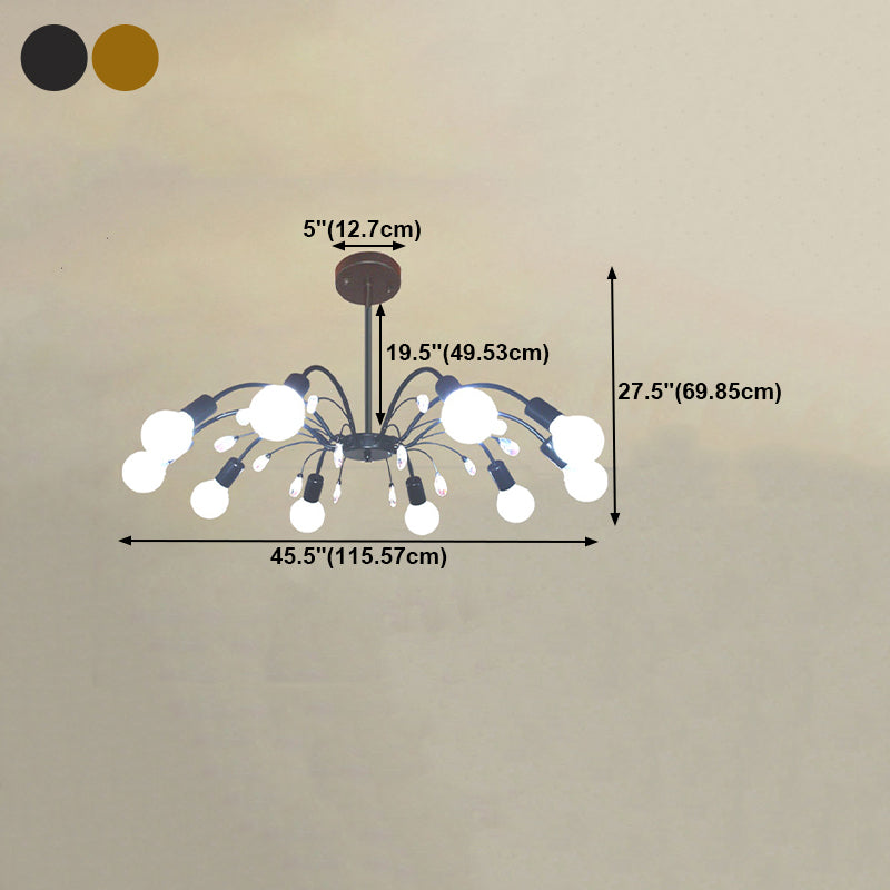 Radiale schaduw kroonluchter lichten eigentijdse metalen kroonluchter verlichtingsarmaturen