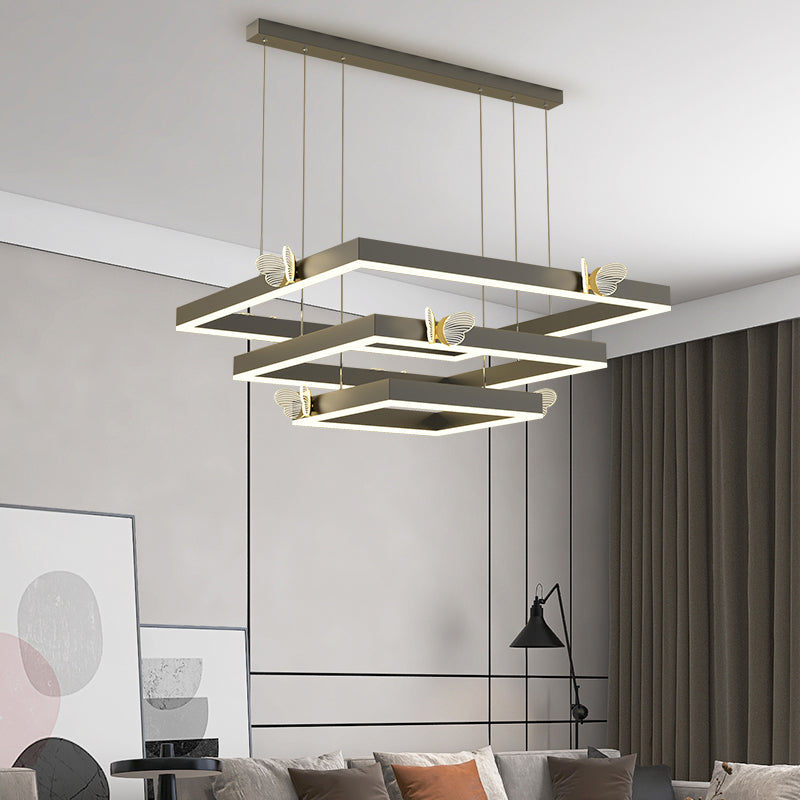 Square Shape Chandelier Lights Contemporary Metal Chandelier Lighting