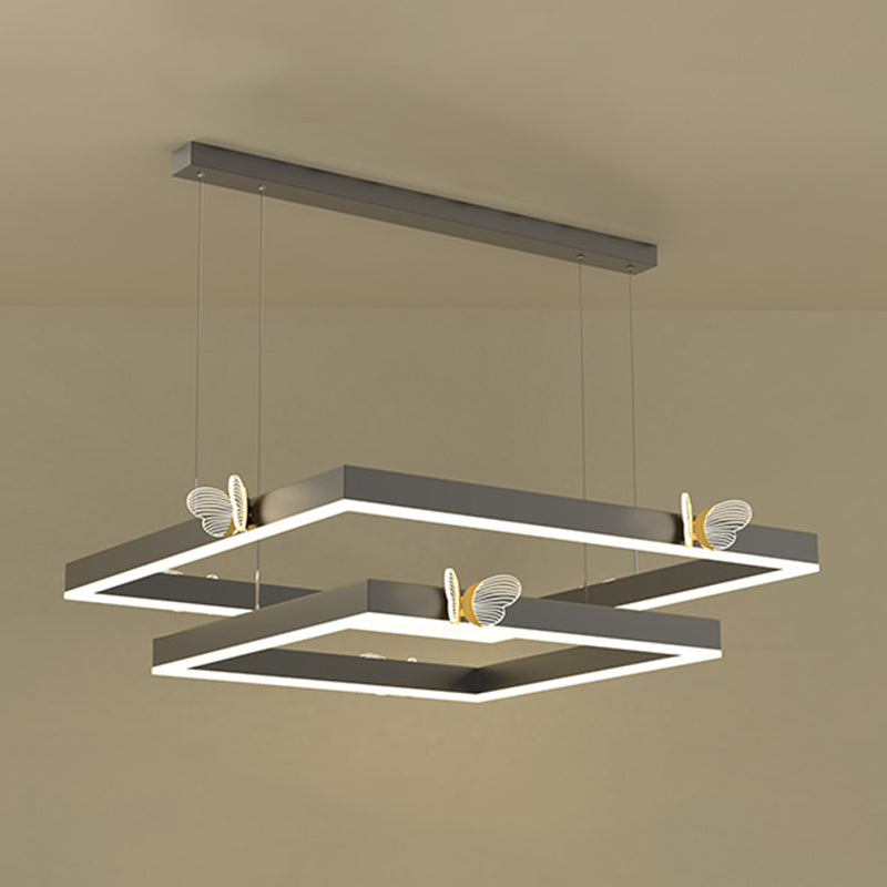 Square Shape Chandelier Lights Contemporary Metal Chandelier Lighting