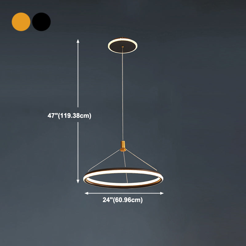 Lustre circulaire à un seul niveau d'éclairage de lustre en métal moderne