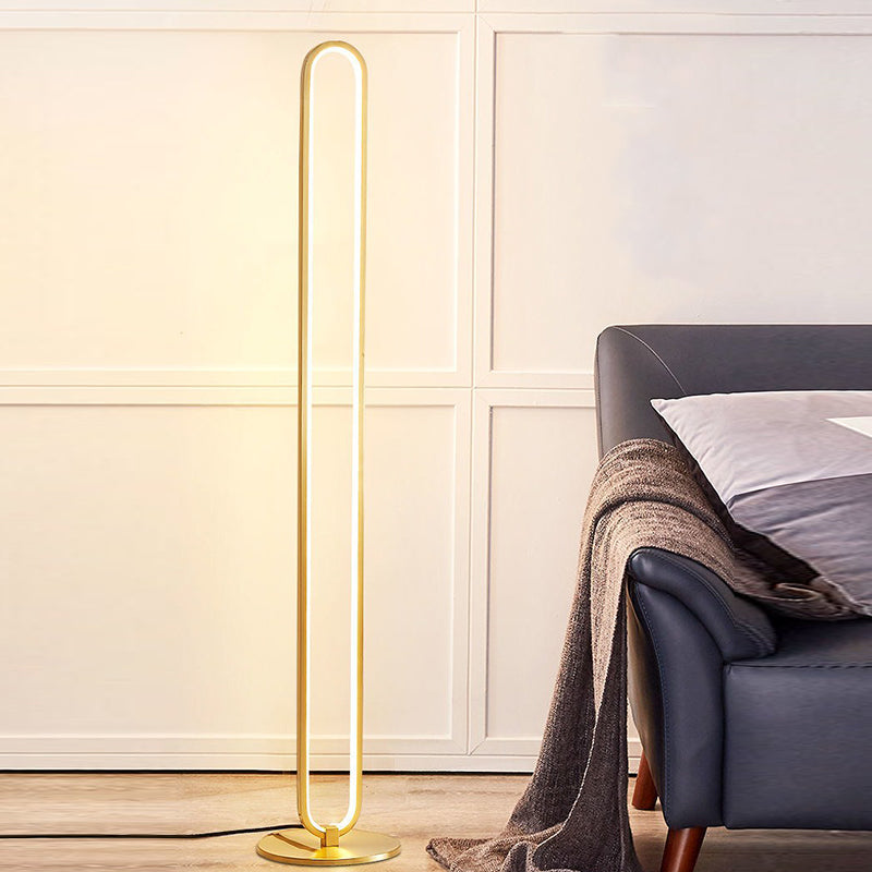 Modern Style Metal Floor Lamp Linear LED Floor Light for Bedroom