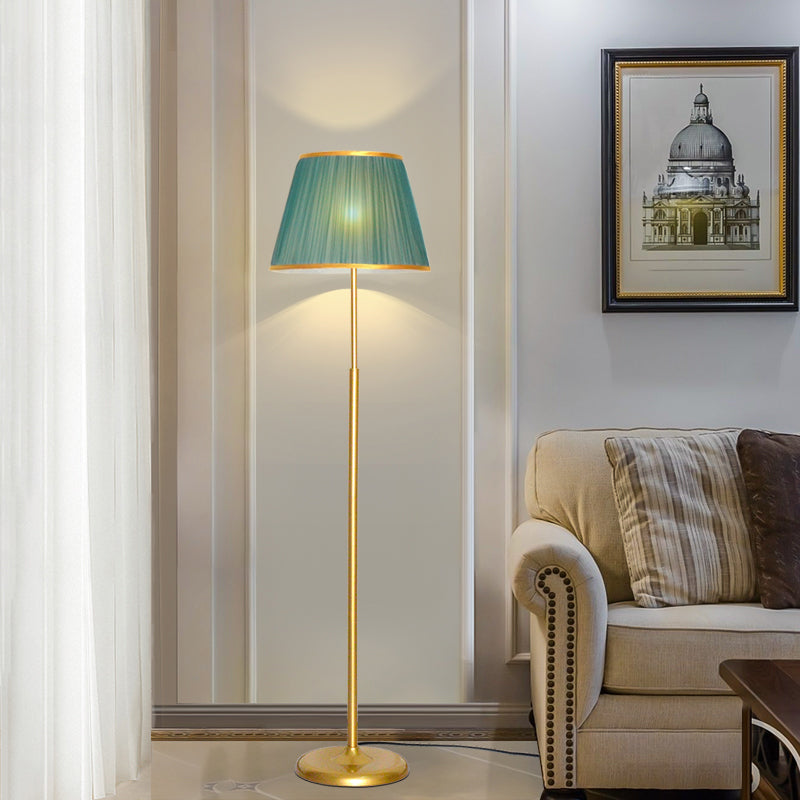 Modern Floor Lamp Colorful Floor Lighting Fixture with Fabric Shade for Sitting Room