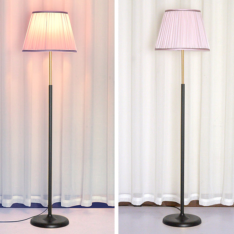 Modern Floor Lamp Colorful Floor Lighting Fixture with Fabric Shade for Sitting Room