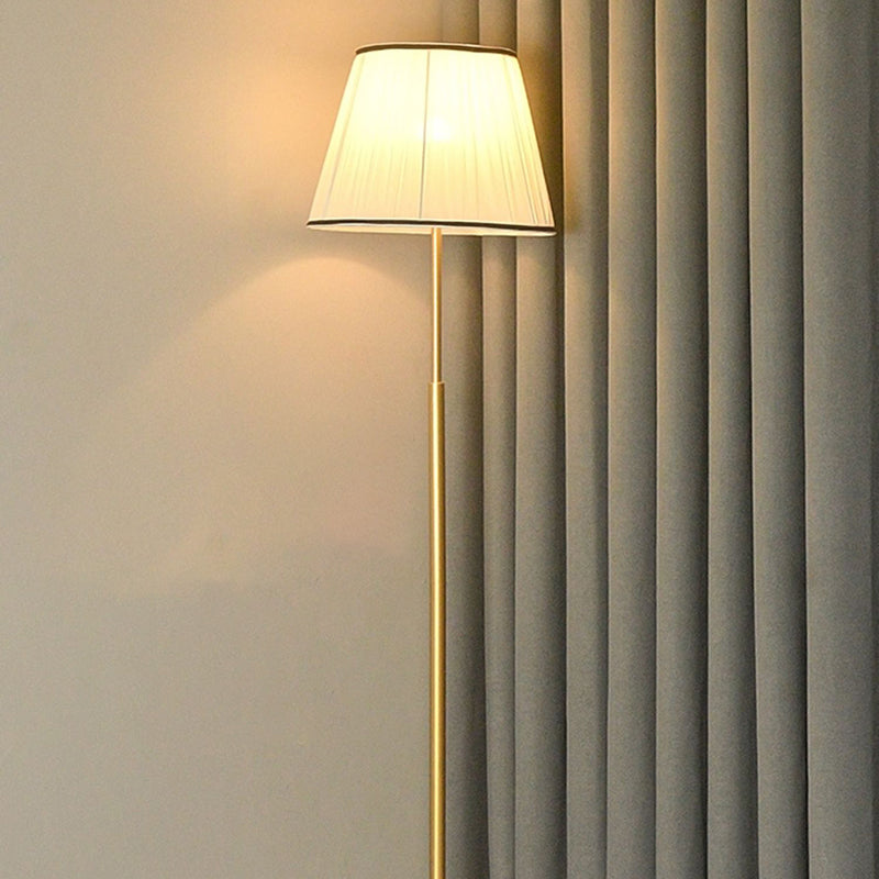 Modern Floor Lamp Colorful Floor Lighting Fixture with Fabric Shade for Sitting Room