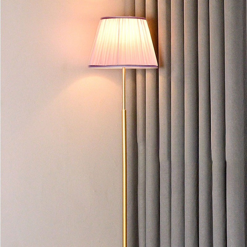 Modern Floor Lamp Colorful Floor Lighting Fixture with Fabric Shade for Sitting Room