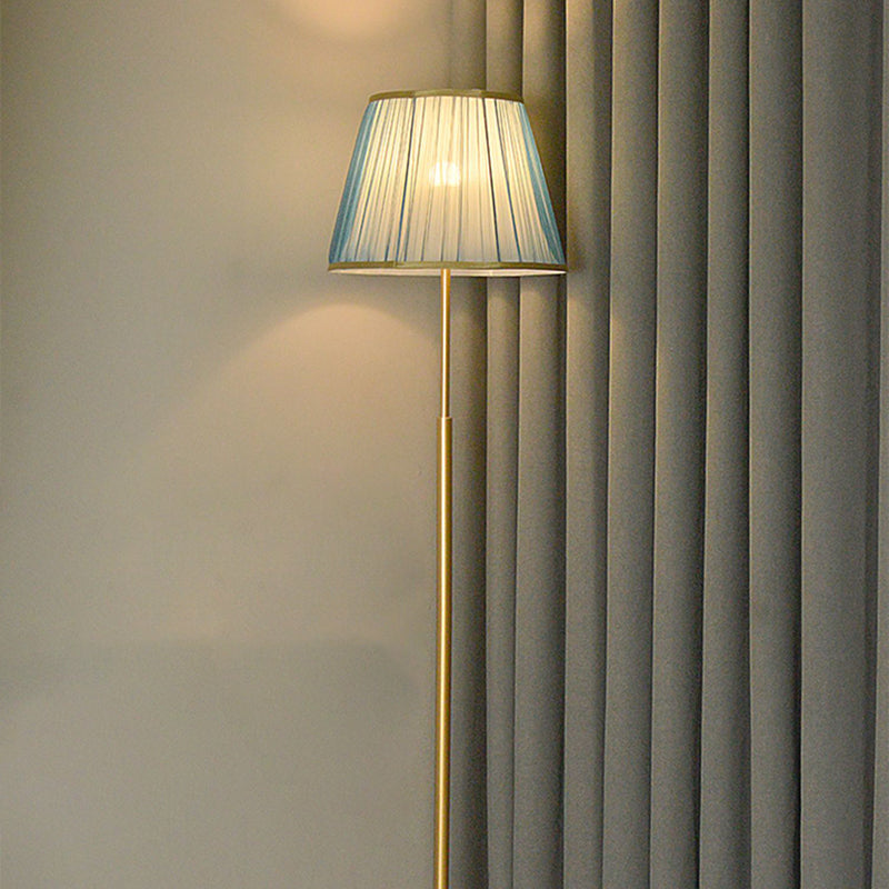 Modern Floor Lamp Colorful Floor Lighting Fixture with Fabric Shade for Sitting Room