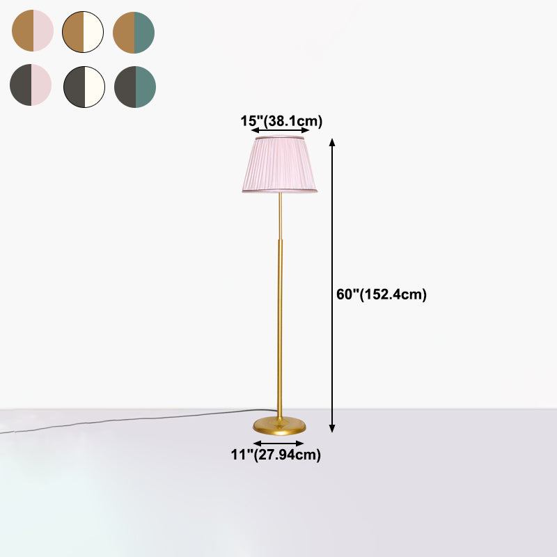 Modern Floor Lamp Colorful Floor Lighting Fixture with Fabric Shade for Sitting Room