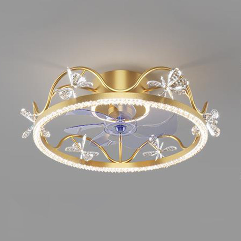 Metal Crown Ceiling Fan Lamp Modern Style LED Ceiling Light for Kids Bedroom