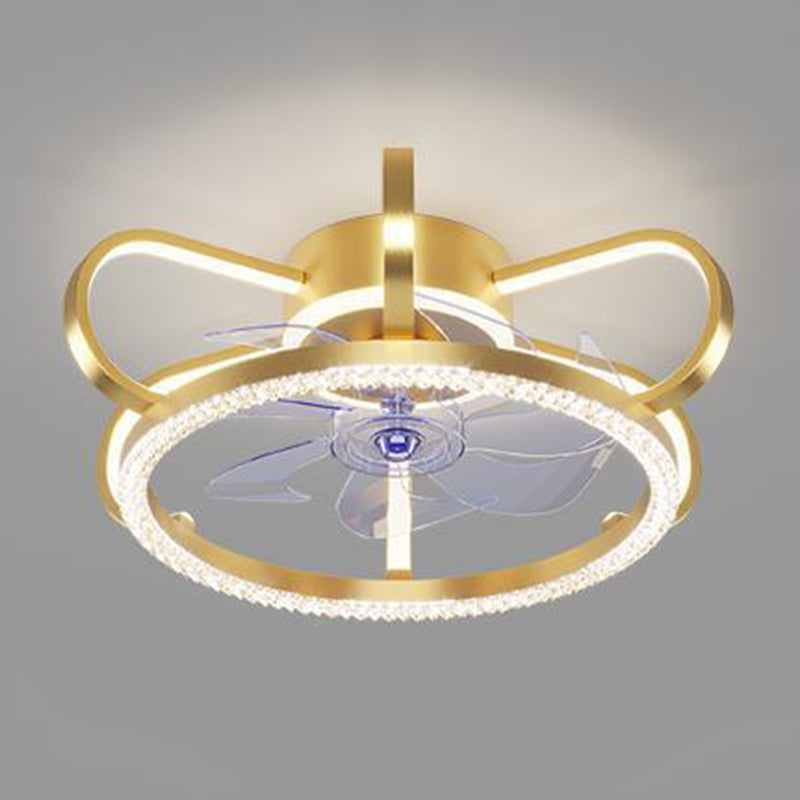 Lampada del ventilatore a soffitto a corona in metallo Luce a soffitto a LED per camera da letto per bambini