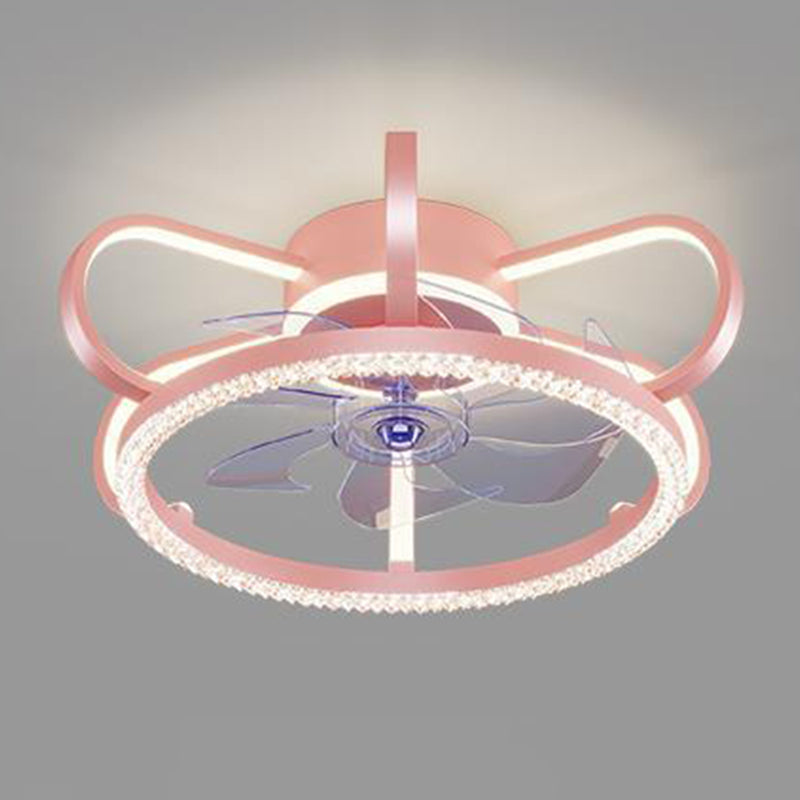 Metalen kroon plafondventilator lamp moderne stijl led plafondlicht voor kinderslaapkamer